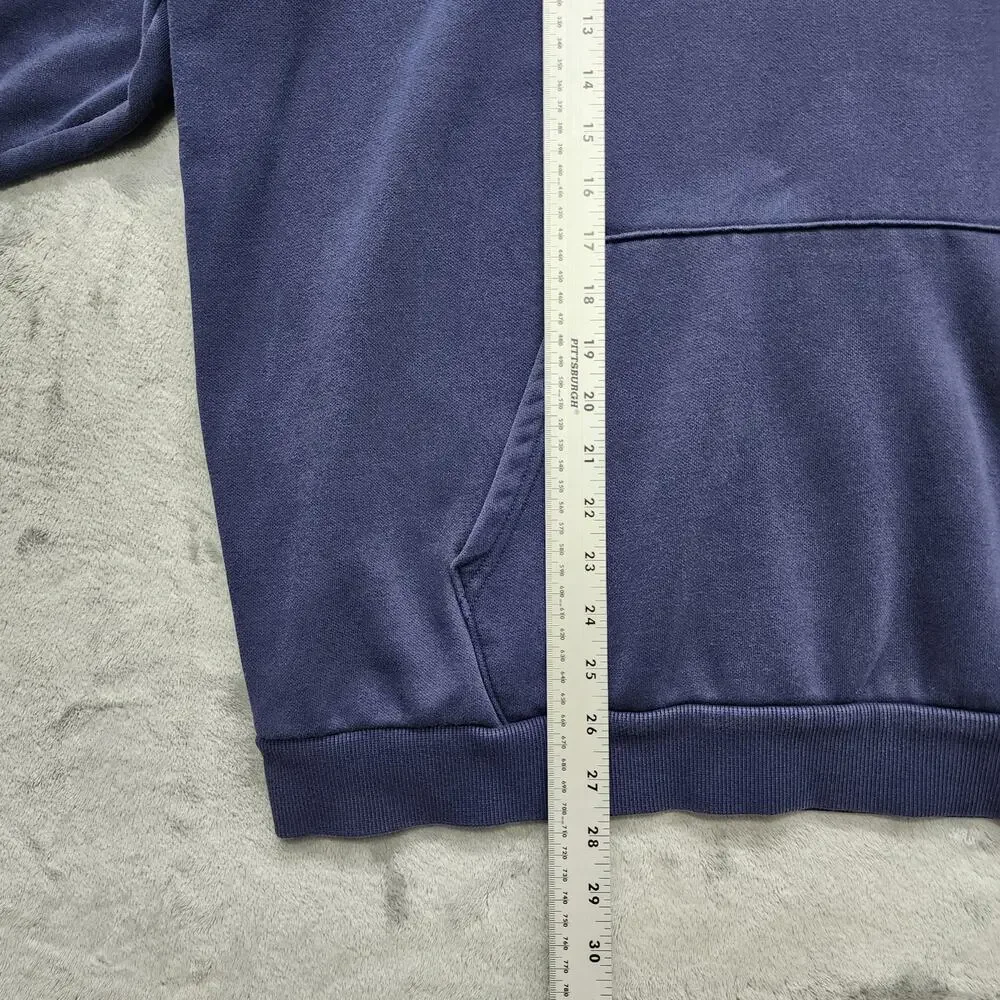 Puma Hoodie Mens XXL Blue Color Block Pullover Sweatshirt Logo Sporty Athleisure_12